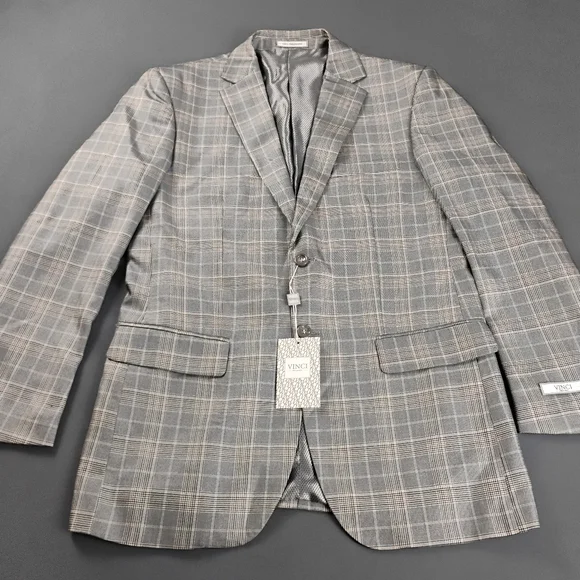 VINCI Sport Coat Men's Size 38R Grey Two-Piece Blazer NWT $359.99